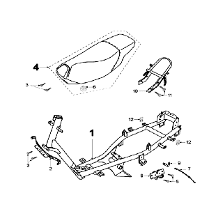 Telaio - Sella Peugeot Speedfight 2 50 2 tempi AC nera