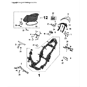 Telaio - Sella Peugeot Speedfight 4 50 2 tempi LC nero