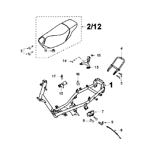 Telaio - Sella Peugeot Vivacity Blue