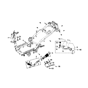 Telaio - Sospensione del motore Sym Fiddle White WH8018P