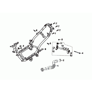 Telaio - Sospensione del motore Sym Orbit II Euro 4 Grigio opaco