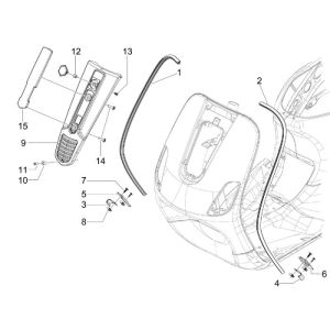 Telaio Vespa S 50 4 tempi 4V AC blu azzurro 244/A