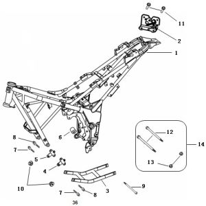 Parti del telaio China Strada