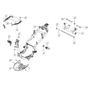 Parti del telaio Kymco City 16' 4 tempi grigio scuro