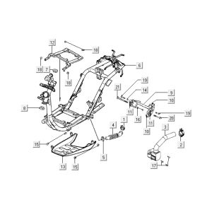 Parti del telaio Kymco Vitality 50 2 tempi AC in argento perlato