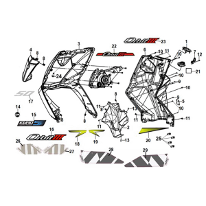 Coperchio anteriore - scatola interna anteriore Sym Orbit III 50 E5 Blue (BU-289S)