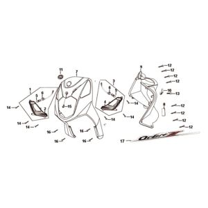 Front cover front inner box Sym Orbit II 125i E4 JET BLACK (BK-7C)