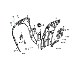 Coperchio anteriore Sym E-Fiddle nero opaco (BK007U)