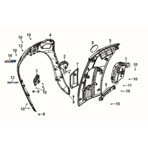Front cover Sym Fiddle IV 125i LC ABS E5 2020-2021 WHITE (WH-8028P)