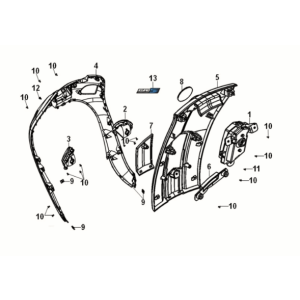Coperchio anteriore Sym Fiddle IV 50 E5 Indigo opaco (BUP-275U)