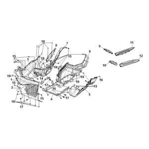 Front fender-floor panel Sym ADX 125i ABS+ TCS E5 2023
