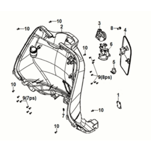 Front inner cover Sym Fiddle IV 125i AC CBS E5 2020-2021 WHITE (WH-8018P)