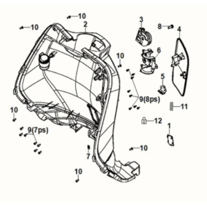 Front inner cover Sym Fiddle IV 125i LC ABS E5 2020-2021 PERTROL GREEN (GN-546U)