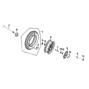 Front wheel Sym Orbit II 125i E4