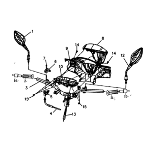 Cavo acceleratore/coperchio da banco Sym Symphony ST 200I Nero/Rosso (BK-001C/R-010CA)