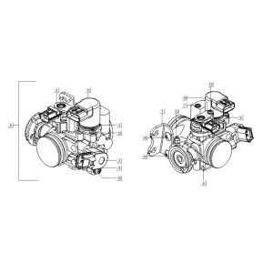 Corpo gas Kymco Xciting 400i nero opaco