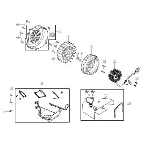 Accensione - Statore - Volano - Ventola di raffreddamento - Coperchio d'accensione Kymco Agility City 16 200i