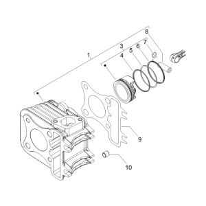 Cilindro - Pistone Piaggio Fly 50 4 tempi AC