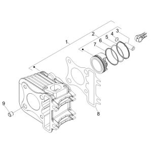 Cilindro - Pistone Piaggio New Fly 4 tempi 2V