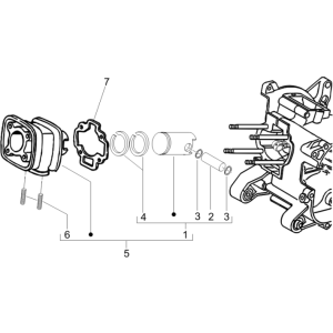 Cilindro - Pistone Piaggio NRG Power DD 50 2 tempi LC 2007-2017