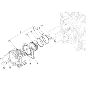 Cilindro - Pistone Vespa GTS 300 ie 2008-2016 (con e senza ABS)