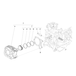 Cilindro - Pistone Vespa Sprint 50 4 tempi IGET 3V Euro 5