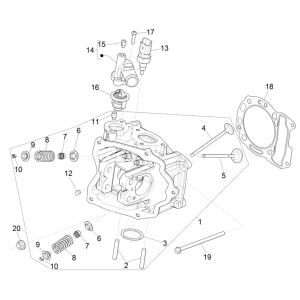 Testa cilindro - Valvole Piaggio Beverly 300 HPE 4V ABS Euro 5 2021-2022