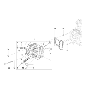 Testa cilindro - Valvole Vespa Sprint 150 3V IE ABS Euro 3 2015