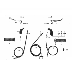 Leva freno - Manopole - Cavi Zundapp 529-010, 020 tm 026