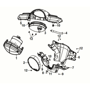 Handle cover - head light Sym Fiddle IV 125i AC CBS E5 2020-2021 WHITE (WH-8018P)