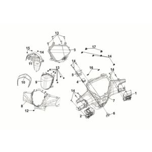 Handle cover - head light Sym Symphony ST 125i LC E5 GREY (GY-010U)