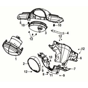 Copri maniglia faro Sym Fiddle IV 50 E5 bianco (WH-8028P)