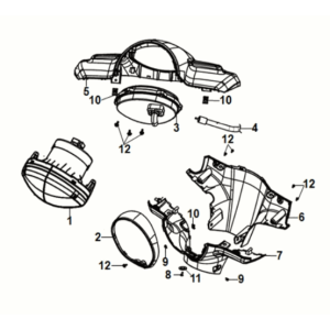 Copri maniglia faro Sym Fiddle IV 50 E5 Matt Indigo (BUP-275U)