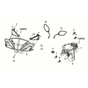 Tubo maniglia - coperchio maniglia Sym Orbit III 50 E5 Rich Grey (GY-430C)