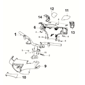 Handlebar Peugeot Django 125 2021-2022 BLUE/ MAD GREY (S5)