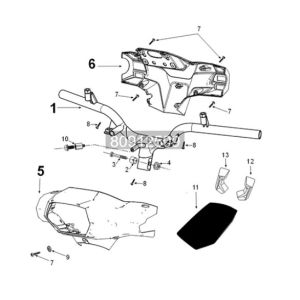 Handlebar Peugeot Tweet 125i E5 FL 2023-2025 PASIFIC BLUE (W4)