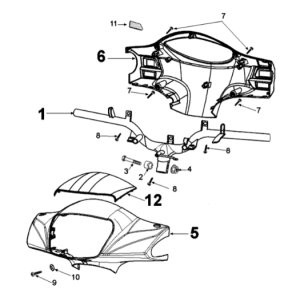 Handlebars Peugeot Tweet 125 EFI YO N SBC E4 2018-2020 SATIN IRON GREY (S3)