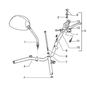 Leva freno sinistra - Volante - Specchio Piaggio Zip RST 50 2 tempi AC