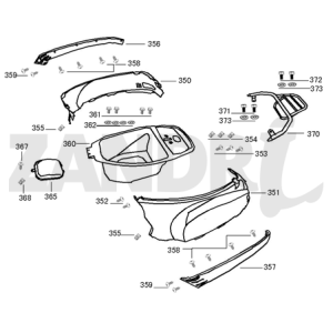 Helmbak - Parabrezza per moto - Portapacchi posteriore Santini Capri argento