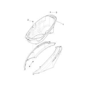 Scatola porta casco Piaggio New Fly 4 tempi 4V