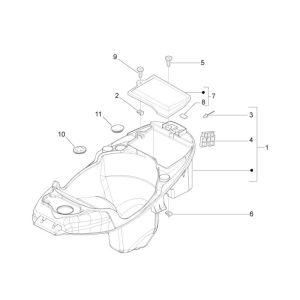 Scatola porta casco Piaggio Liberty 4 tempi