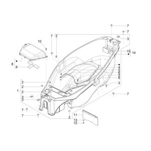 Scatola porta casco Piaggio MP3 300 HPE/300 HPE Sport ABS Euro 5 2020-2022