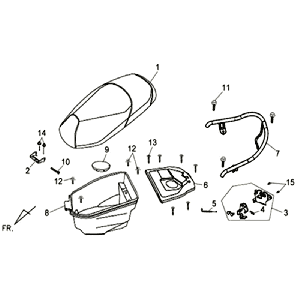 Scatola porta casco Sym Allo (WH871) champagne