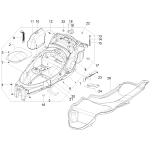 Cofanetto porta casco Piaggio MP3 300 LT Sport 2009-2014