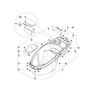 Scatola porta casco Piaggio NRG Power DD 50 2 tempi LC 2007-2017