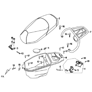 Scatola porta casco Sym Fiddle II (BK-7C) grigio ferro