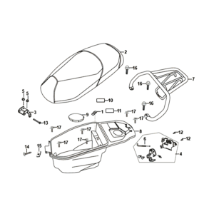 Scatola porta casco Sym Fiddle II Euro 4 (WH-006) bianca