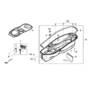 Scatola porta casco Sym Joymax 300I ABS E3 2014-2016