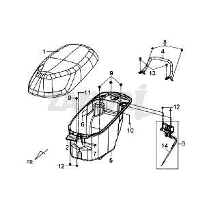 Scatola porta casco Sym Tonik (WH8018P) bianca