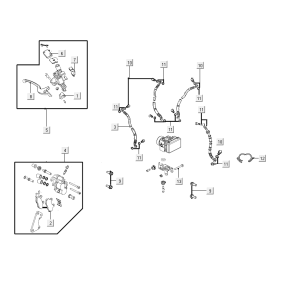 Cilindro del freno - Pinza - Tubo del freno Kymco People S 50i Euro 4 Blue
